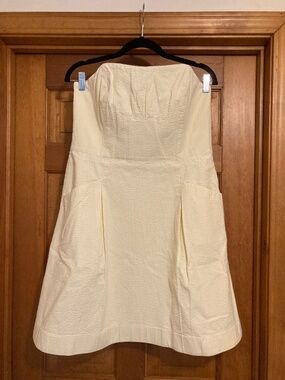 Lilly Pulitzer Preppy Yellow and White Striped Fit & Flare Blossom Dress, 14